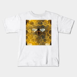 Honeycomb and Bee Pattern 10 Kids T-Shirt